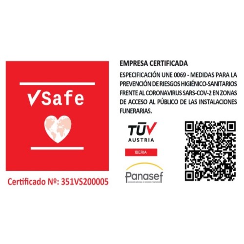 Los Tanatorios M30 y Sur obtienen el certificado como instalaciones seguras ante el SARS-CoV-2. 